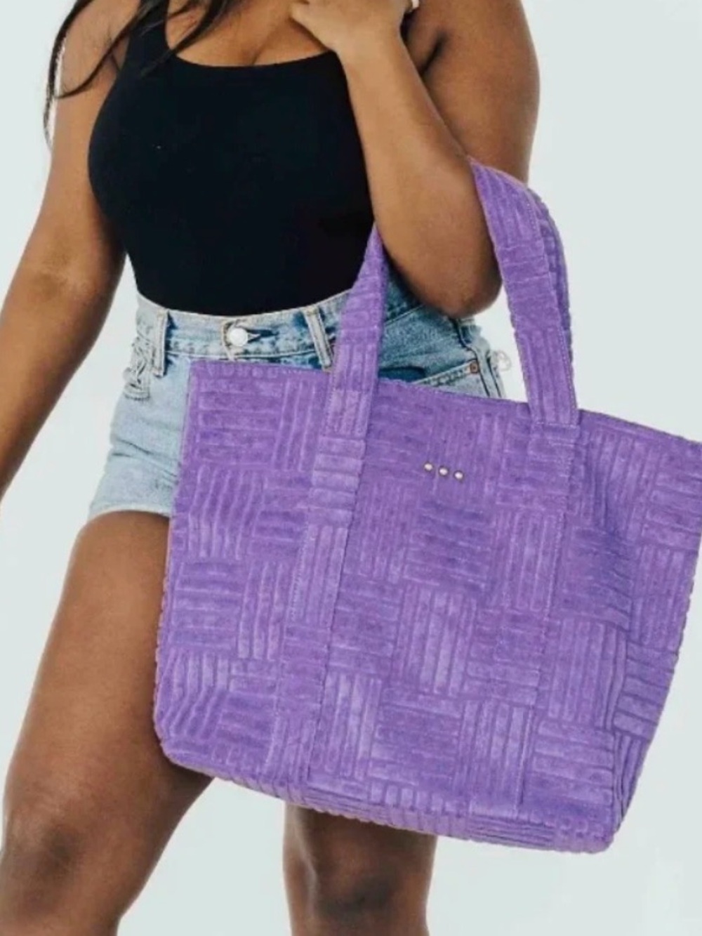 Plush Woven Tote Bag in Purple - Chic Everyday Carry pretty simple
